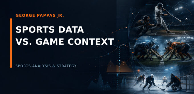Sports analyst comparing performance data with live game context